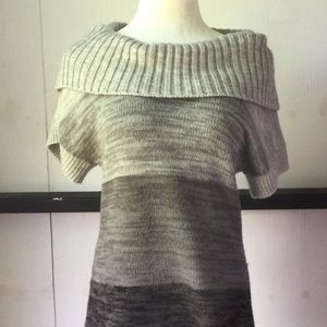 Karen Scott gray hombre knitted cozy womenswear blouse